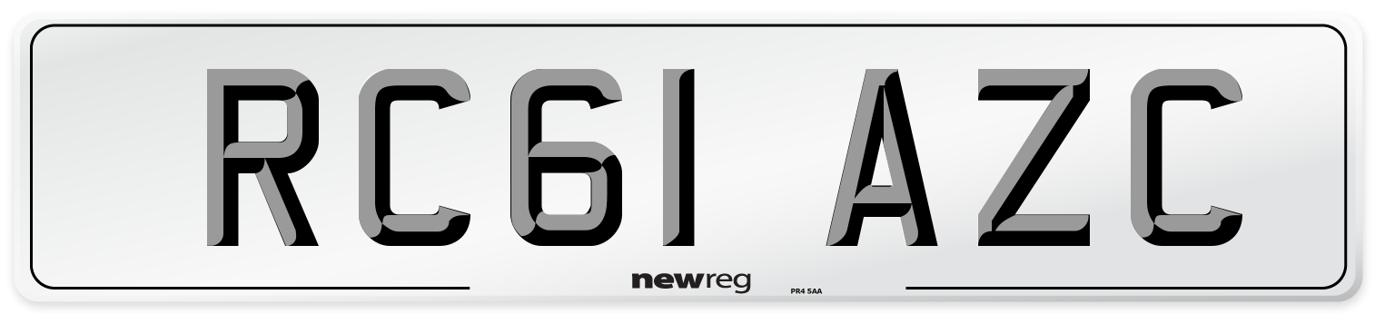 RC61 AZC Number Plate from New Reg